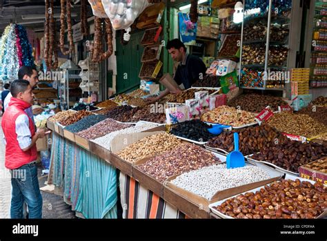 Dried fruit seller, street market, Medina, Tetouan, UNESCO World ...