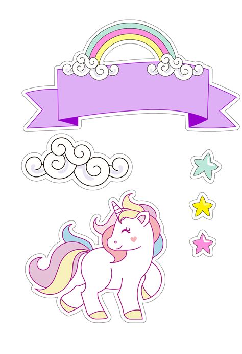 Unicorn Cake Topper Printable - Printable Templates