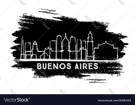 Buenos aires argentina city skyline silhouette Vector Image