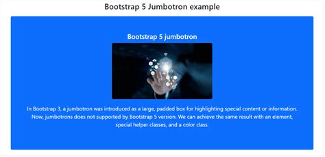 Bootstrap 5 jumbotron - javatpoint