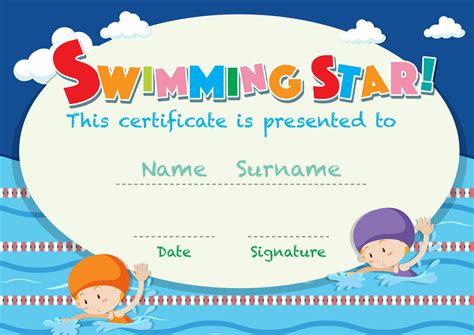 Certificate Template With Kids Swimming – Download Free For Swimming Certificate Templates Free ...