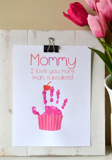 Cupcake Handprint Gift with Free Printable - Somewhat Simple