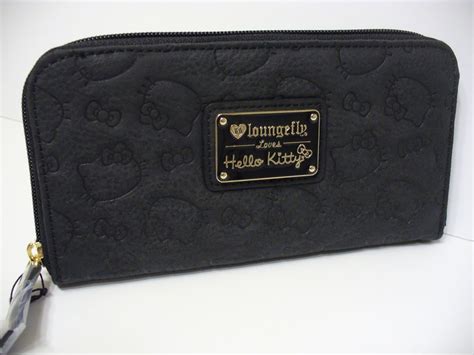 Loungefly Hello Kitty Face embossed Zip Wallet Licensed Sanrio Black Brand New | Loungefly hello ...