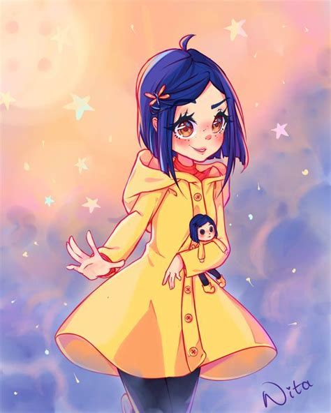 a fofa Coraline ^-^ | Coraline, Dibujos chibi, Lindos dibujos tumblr