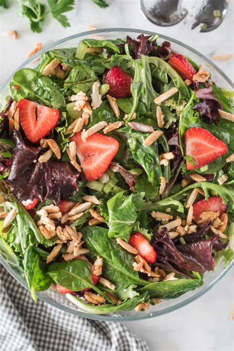 Green Salad with Strawberries and Sugared Almonds - Recipe Girl