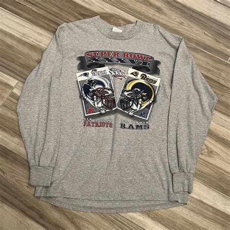 Vintage 2002 Super Bowl Rams vs Patriots... - Depop