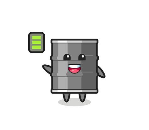 oil drum mascot character with energetic gesture 3464962 Vector Art at ...