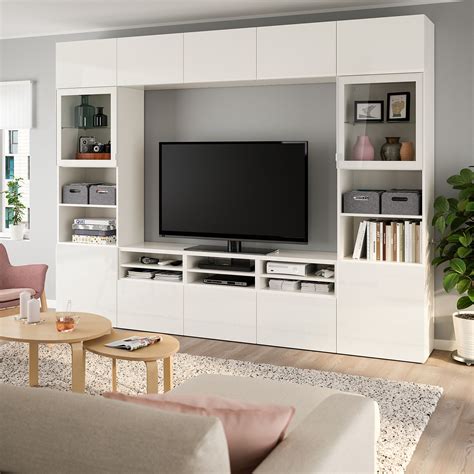 IKEA - BESTÅ TV storage combination/glass doors white, Selsviken high | Tv-schränke, Wohnen ...