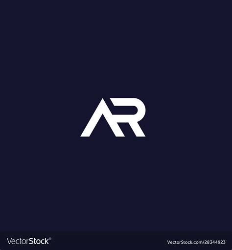 Ar letter logo design Royalty Free Vector Image