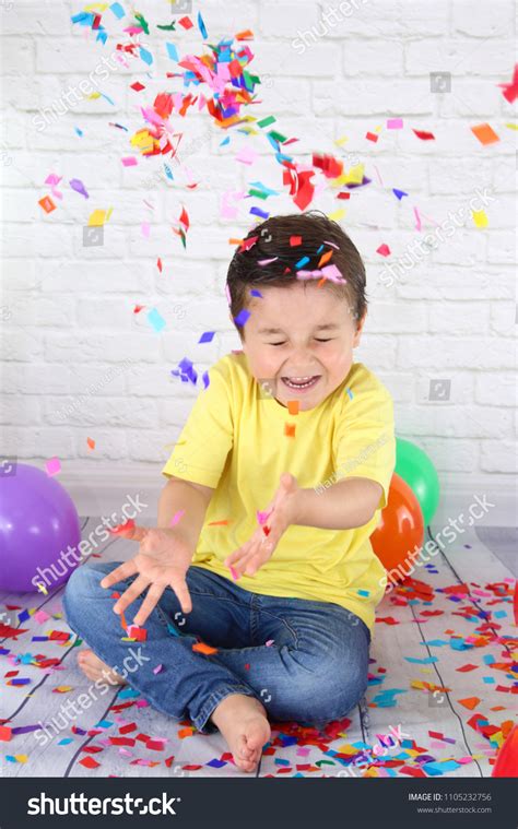 Happy Child Throwing Confetti Birthday Party Stock Photo 1105232756 | Shutterstock