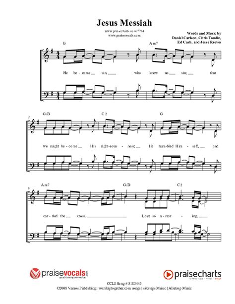 Jesus Messiah Sheet Music PDF (PraiseVocals) - PraiseCharts