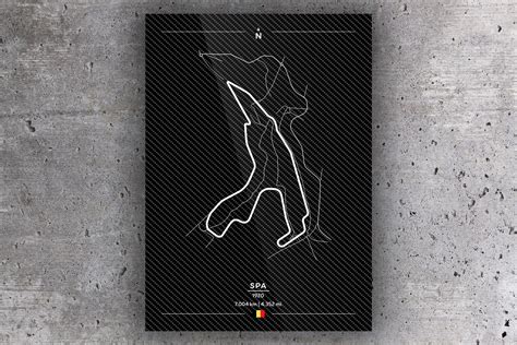 SPA Race Track Map Poster – Carbon Poster