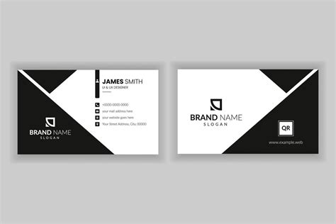 Minimalist simple business card design with black and white. 17147233 Vector Art at Vecteezy