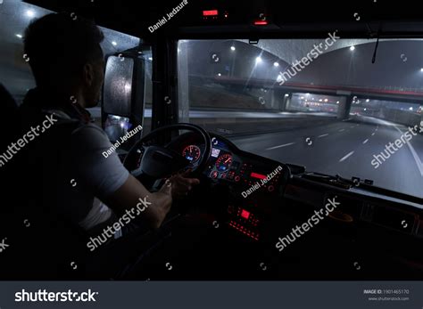 Handsome Driver Wheel Truck Night Stock Photo 1901465170 | Shutterstock