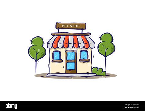 Pet shop building illustration drawing design Stock Vector Image & Art - Alamy