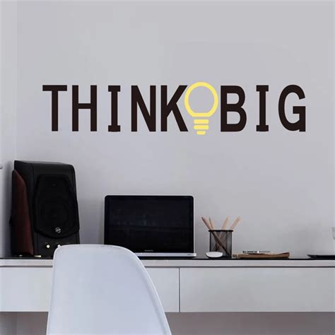 Think Big Inspirational Quotes Wall Decals for Office Study Room Home Decoration Diy Vinyl Wall ...