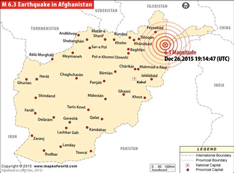 Earthquakes in Afghanistan | Areas affected by Earthquakes in Afghanistan