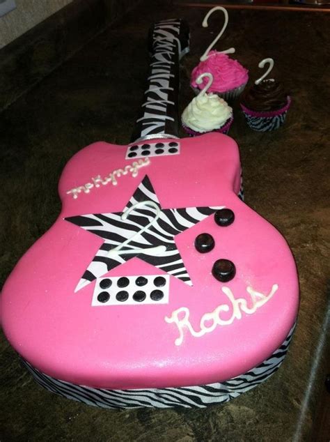 Rock Star Zebra Guitar — Birthday Cakes | Cool birthday cakes, Guitar ...