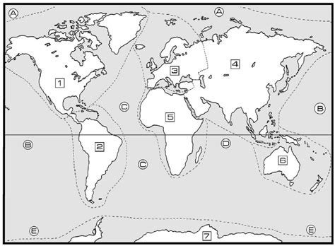 Blank World Map Continents Oceans