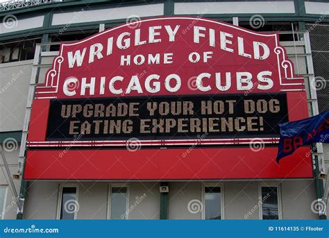 Wrigley Field Sign - Chicago Cubs Editorial Image - Image: 11614135