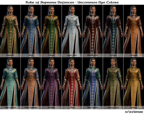 40 Dyes on Robe of Supreme Defences : r/BaldursGate3