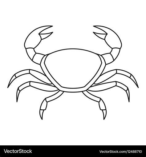 Crab icon outline style Royalty Free Vector Image