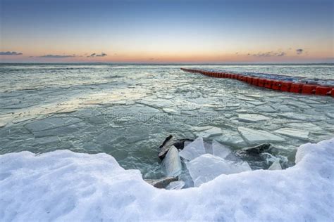 Sunrise By The Lake Balaton In Winter, Hungary Stock Photo - Image: 49115137