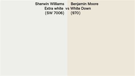 Sherwin Williams Extra white (SW 7006) vs Benjamin Moore White Down (970) side by side comparison