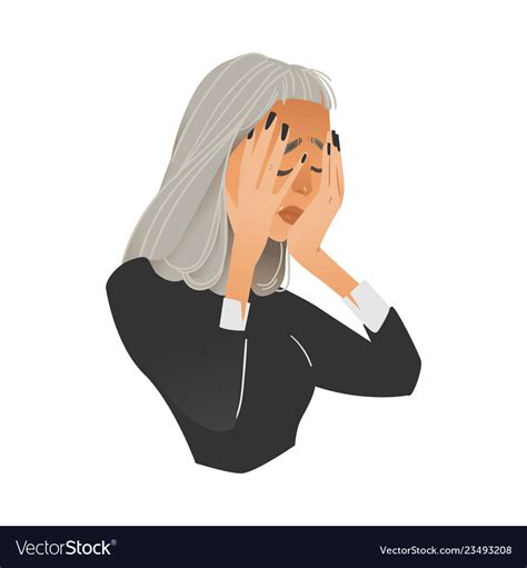 Anxious woman having Royalty Free Vector Image