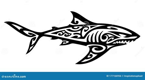 Tribal Shark Symbols With Drops Vector Illustration | CartoonDealer.com ...