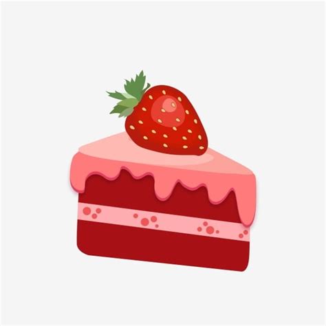 Delicious Cake Hd Transparent, Red Cake Strawberry Cake Illustration Delicious Cake A Piece Of ...