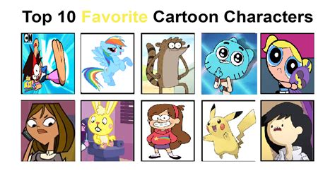 my top 10 favorite cartoon characters by cartoonstar92 on DeviantArt