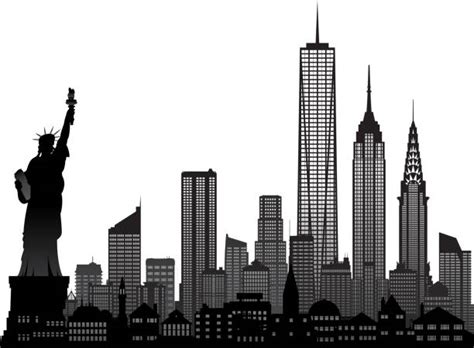 New York Skyline Silhouette With Empire State Building