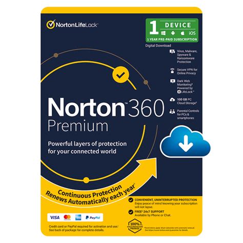 Norton 360 Premium - 1 Device - 1 Year Pre-Paid Subscription 5397231014612. - Buy Online with ...