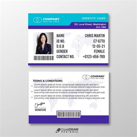 Download Corporate Elegant Horizontal ID Card Vector Template | CorelDraw Design (Download Free ...