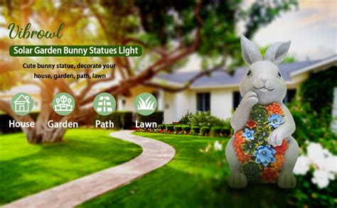 Amazon.com: VIBROWL Bunny Solar Garden Lights with Succulent and 6 LED ...