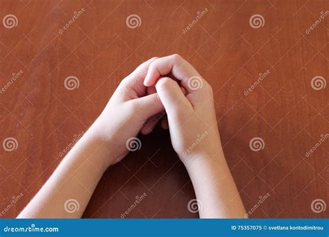 Hands on the Table,two Arms,body Parts,wooden Furniture,children S Hands, Stock Image - Image of ...