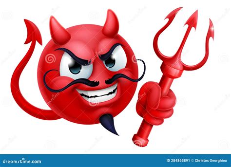 Devil Emoji Emoticon Man Face Cartoon Icon Mascot Stock Vector ...