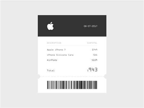 an apple id card with barcodes on the front and back side, in black and white