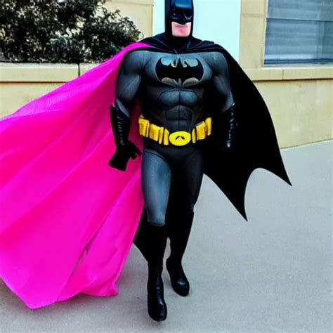 photograph of batman wearing a flowing pink dress | Stable Diffusion