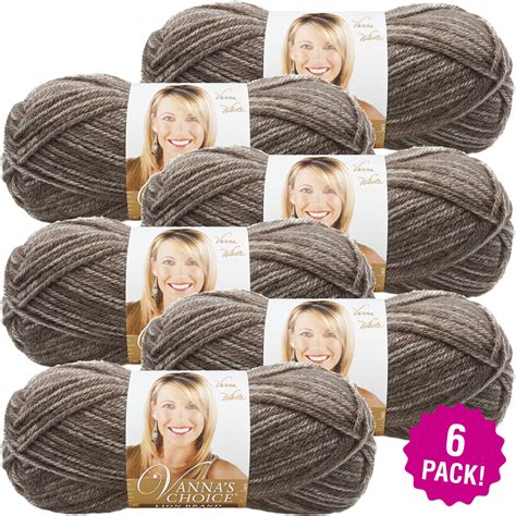 Lion Brand Vanna's Choice Yarn - Taupe Mist, Multipack of 6 - Walmart ...