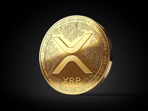 Golden Ripple XRP Cryptocurrency Physical Concept Coin Isolated on ...