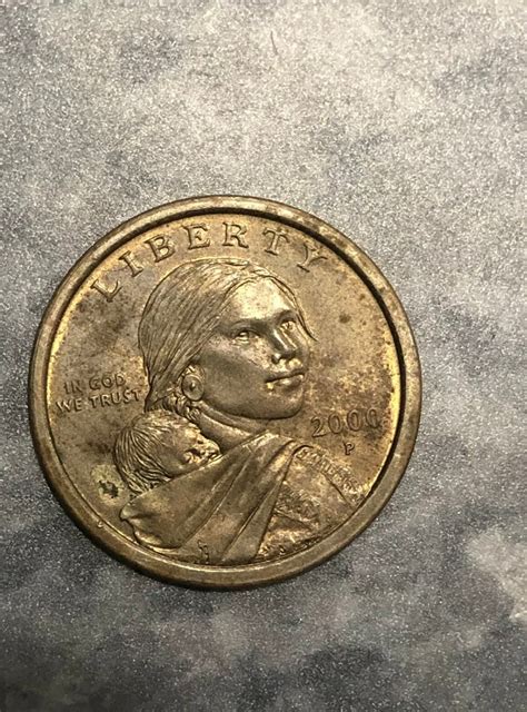 Vintage Very Rare 2000 p sacagawea gold 1 US dollar Coin | Etsy