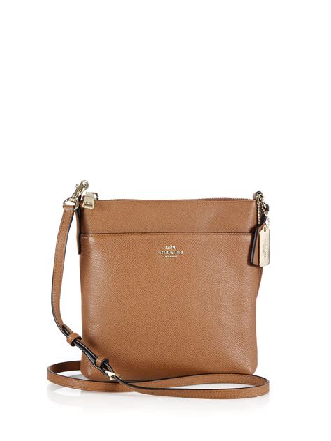Coach North/South Leather Cross-Body Bag in Brown | Lyst