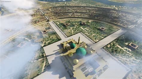 3D model of the Round City of Baghdad in Iraq during the 8th century ...