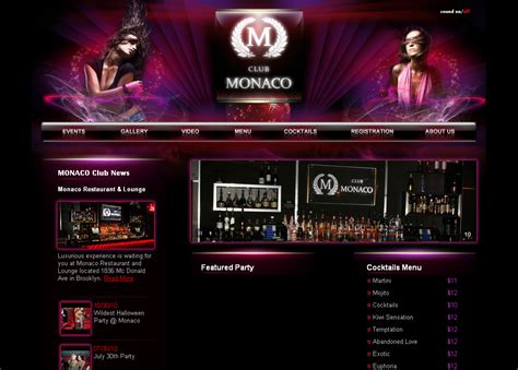 Monaco Club & Restaurant | STUDIO SKY7 - Brooklyn NYC WebDesign ...