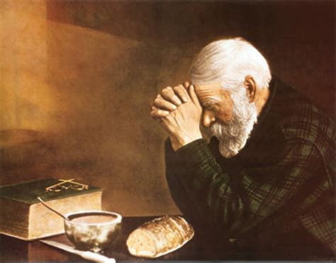 Handmade Oil Painting repro on Canvas Grace, Daily Bread Old Man ...