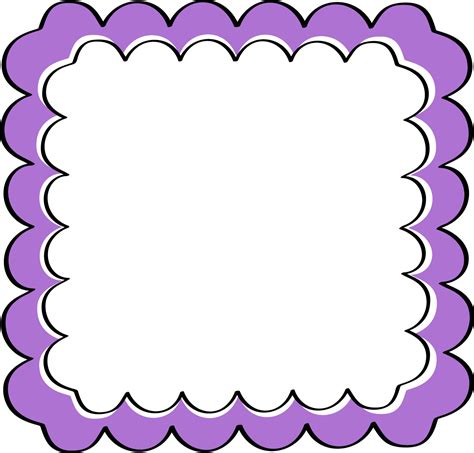 Purple Scalloped Frame - Free Clip Art Frames | Free clip art, Frame clipart, Clip art borders