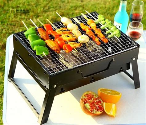 1PC Barbecue grill fit for charcoal barbecue rack outdoor full set portable thickening folding ...