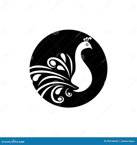 Peacock Icon, Symbol, Logo Isolated on White Background Stock Vector - Illustration of fractal ...